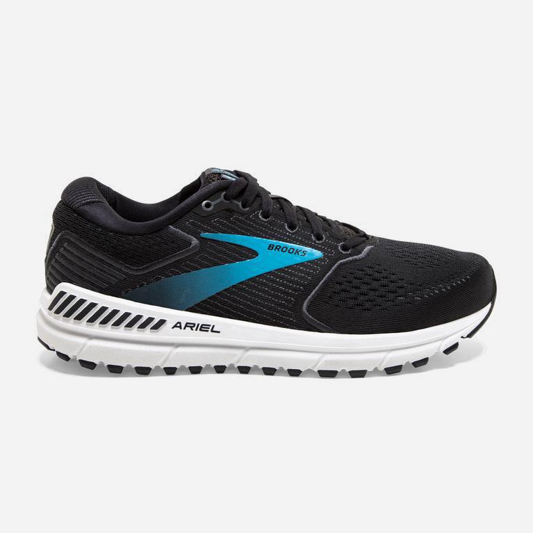 Brooks Women's Ariel '20 Road Running Shoes Singapore - Black/Ebony/grey Charcoal/Blue (79623-QGVT)